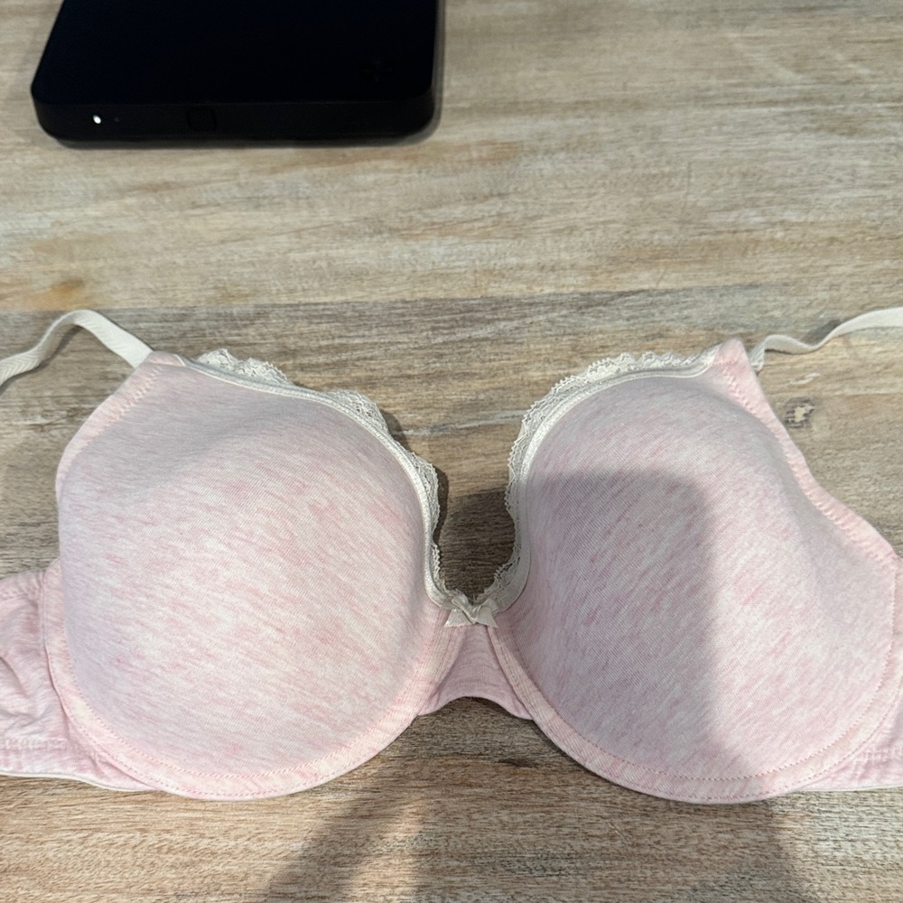 Light Pink Lace-Trim Nursing T-Shirt Bra - Women Intimates
